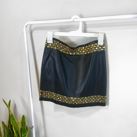 Tory Burch Black Leather Mini Skirt - Picture 3 of 3